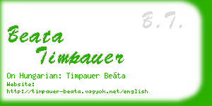 beata timpauer business card